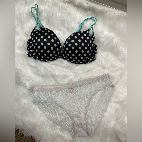 Sexy Little Things Victoria's Secret Black and White Polka Dot Set - Picture 1 of 13